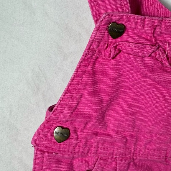Carhartt Bright Pink Overalls Girls Size 24M - Picture 4 of 4